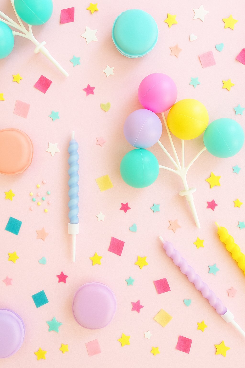 PASTEL CAKE DECORATIONS & CANDLES