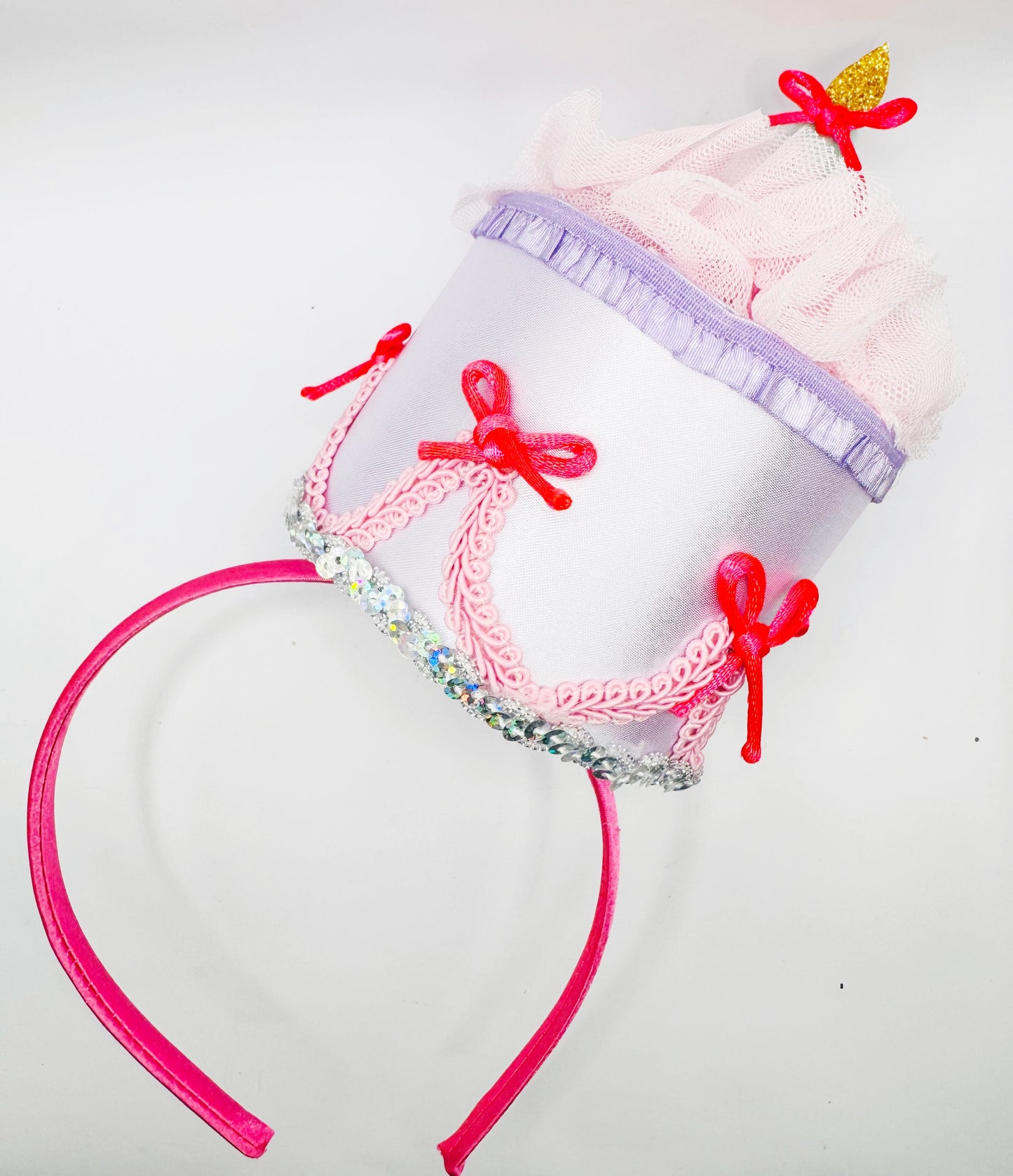 Purple Pink Birthday Cake Celebration Headband
