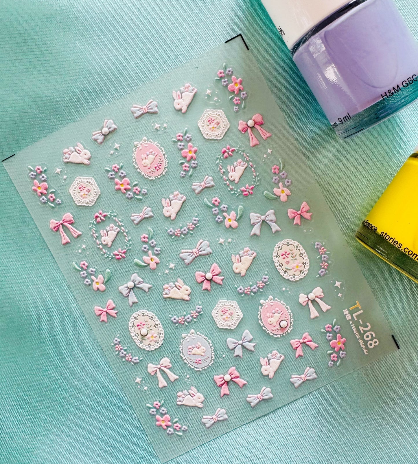 Easter bunny themes nail art stickers