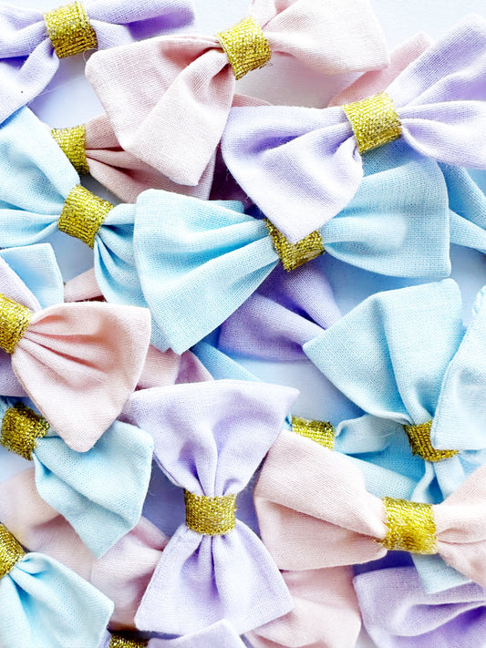 Pastel fabric hair bow clips