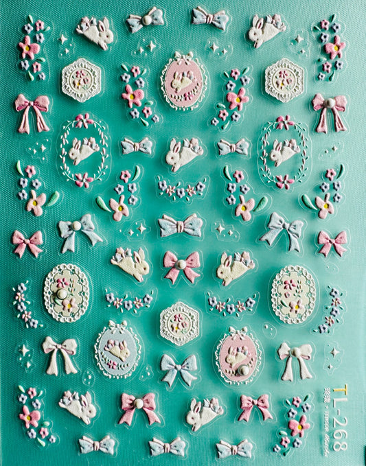 Easter bunny themes nail art stickers