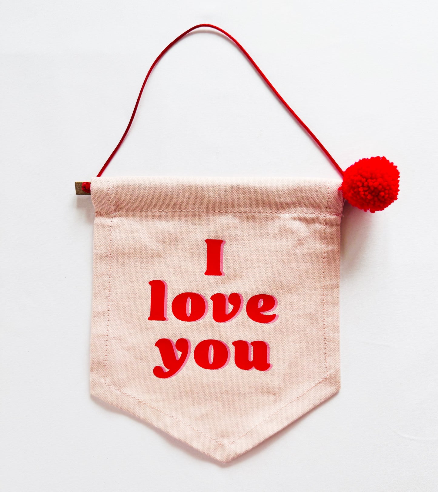 I love you pink wall banner decoration