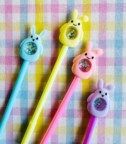 Pastel bunny confetti shaker pens