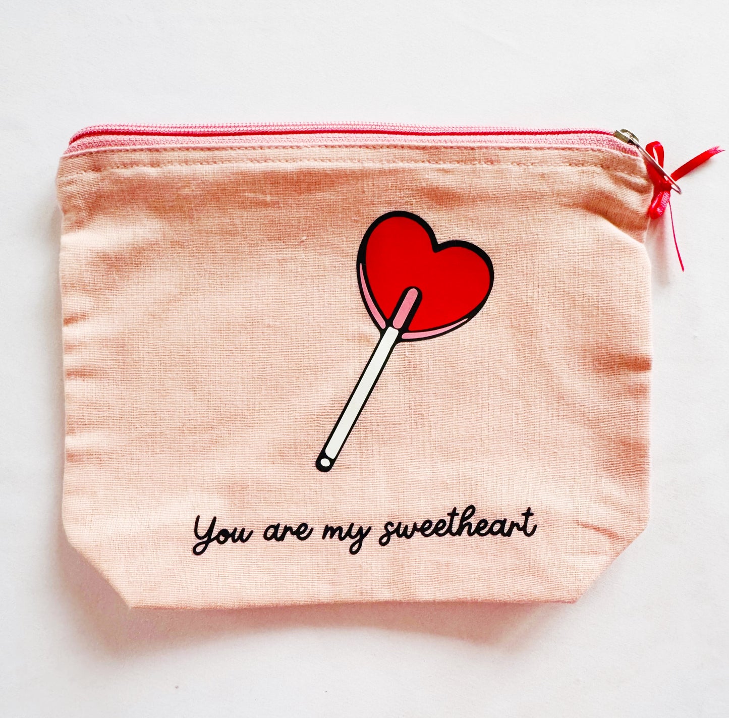 Pink Sweetheart lollipop pencil case pouch