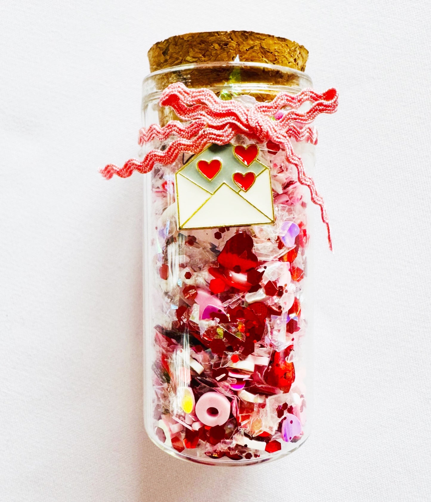 Love letter mini glass confetti sprinkle jars