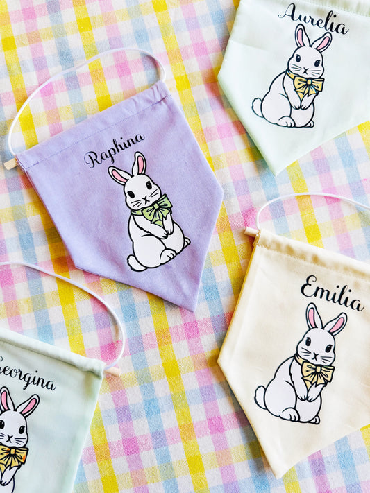 Pastel personalised Easter bunny wall decoration