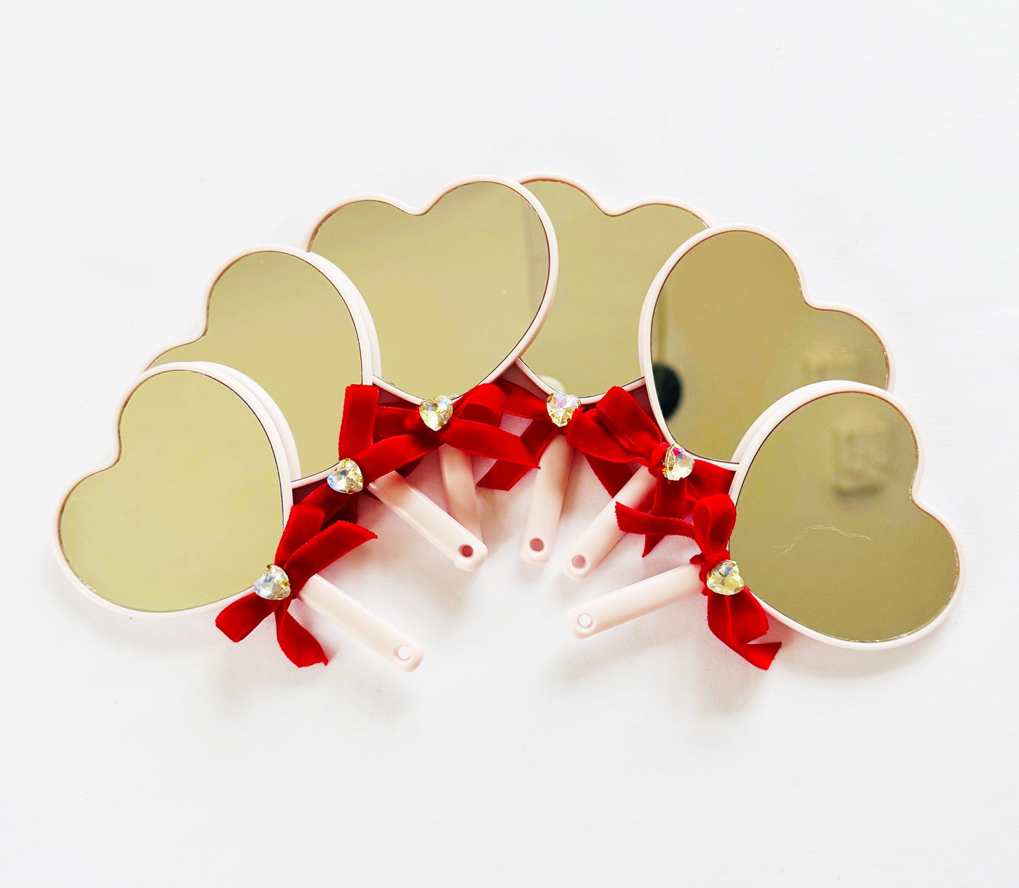 Mini heart shaped hand mirror party bag fillers