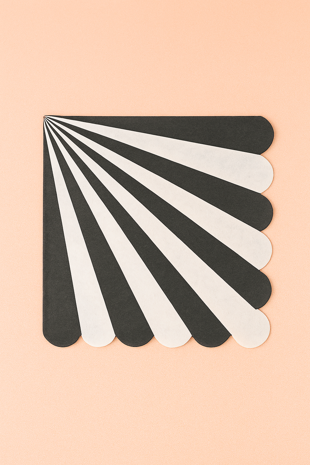 Black white scalloped party napkins