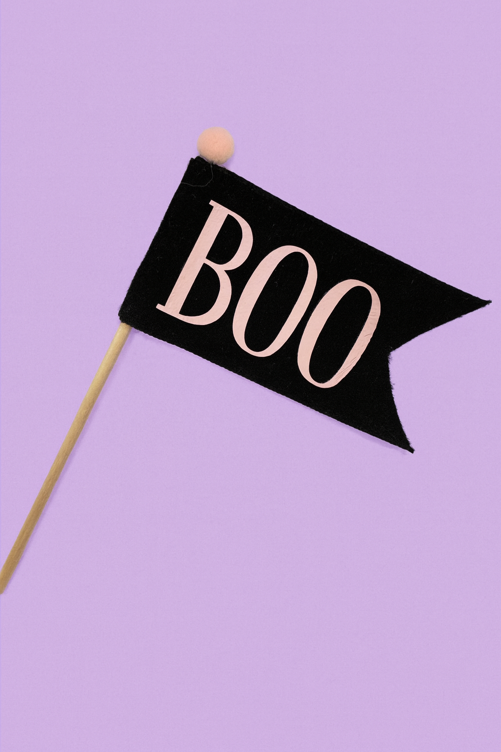 Black flag with 'BOO' text on a purple background
