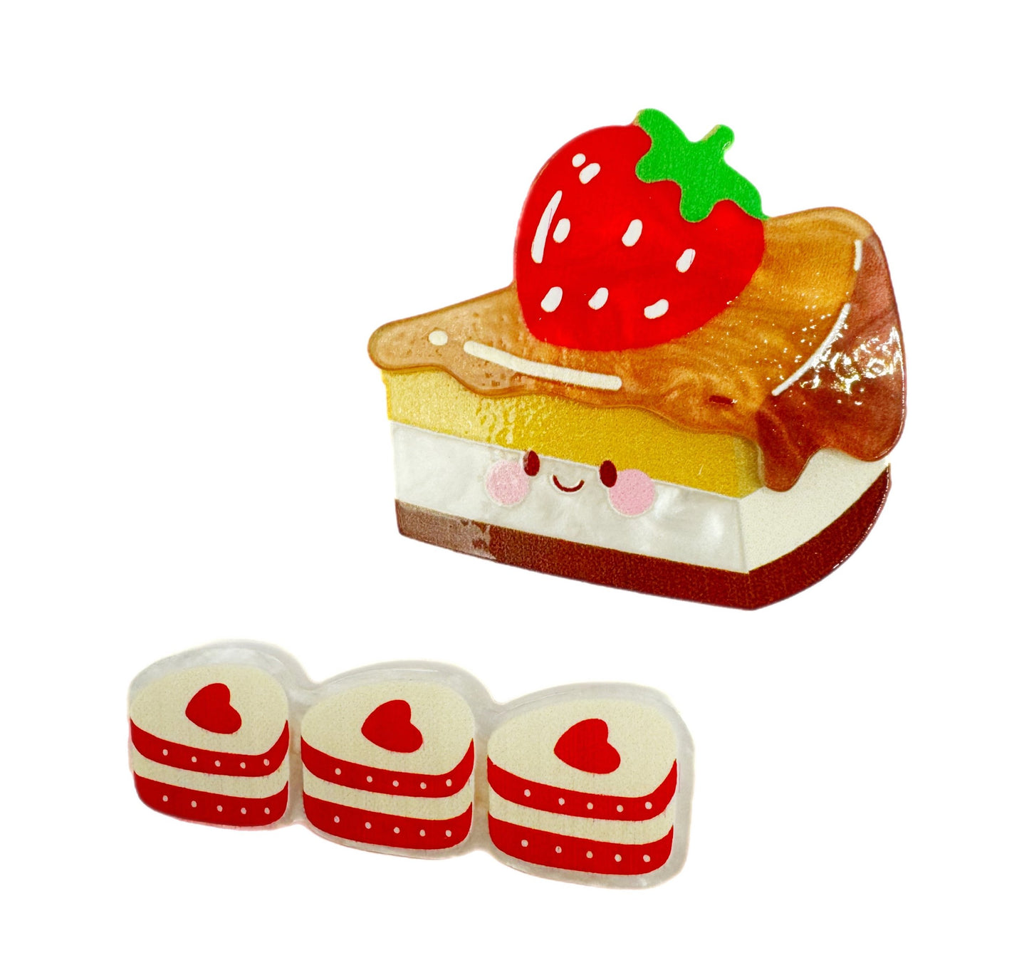 Cake slice hair clips
