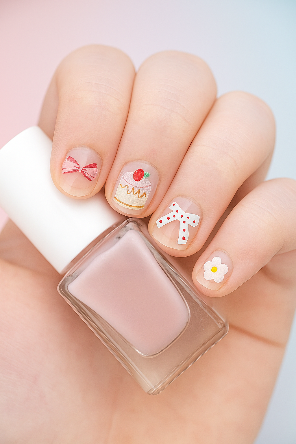 Coquette bow nail art stickers