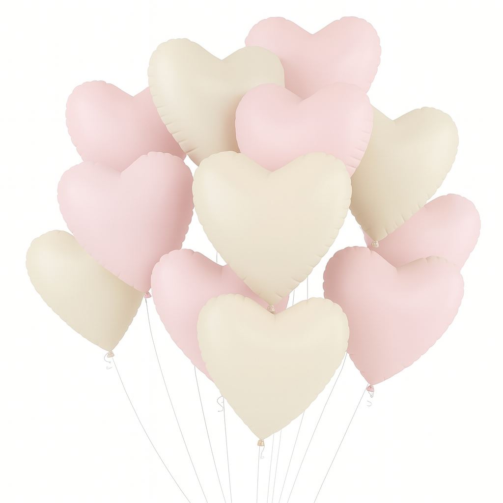 Pink & cream heart balloons