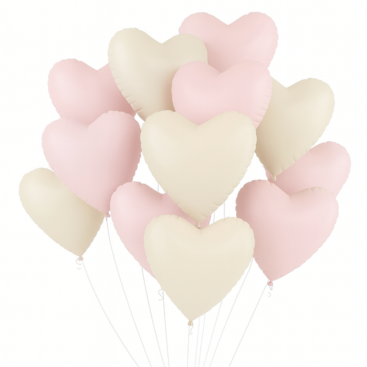 Pink & cream heart balloons
