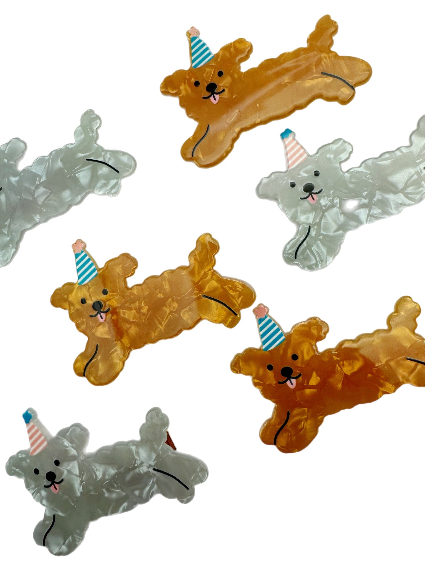 Cute Party Puppy Dog Acrylic Hairclips