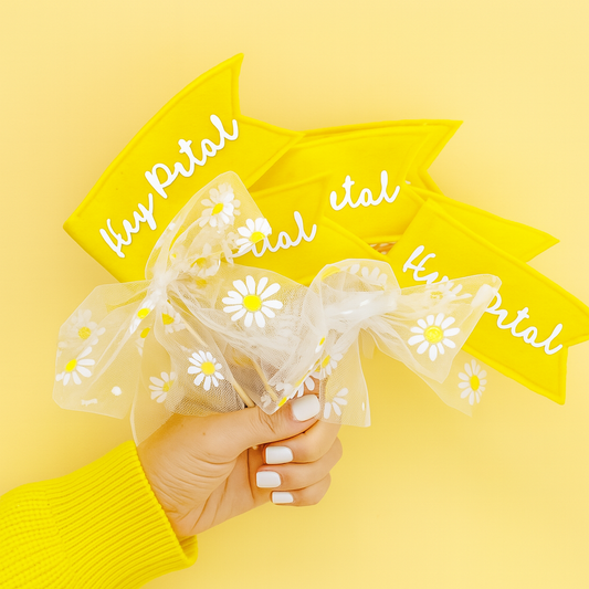 A handful of hey petal cake flags