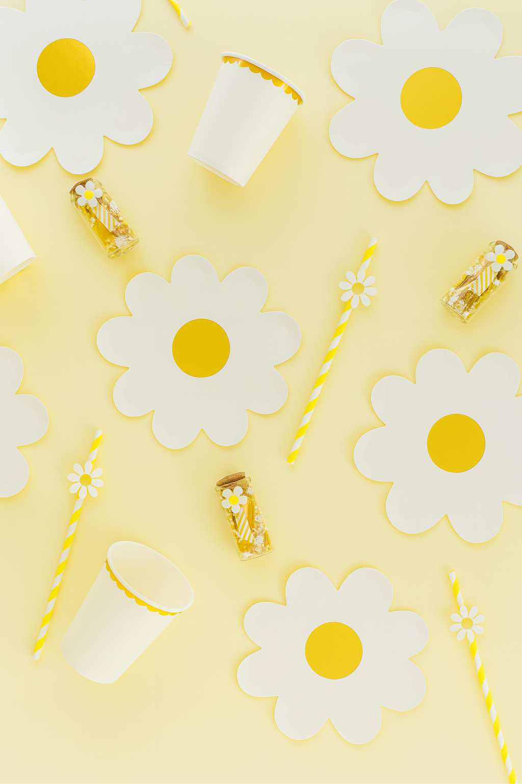 Daisy Yellow White Confetti Sprinkle Jar