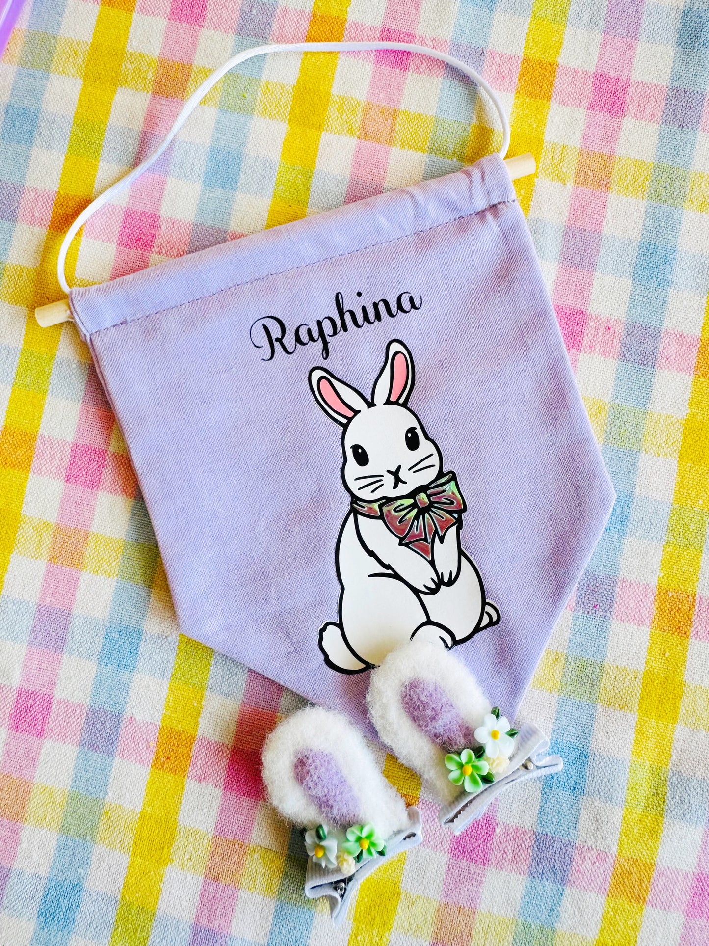Easter bunny personalised name banner
