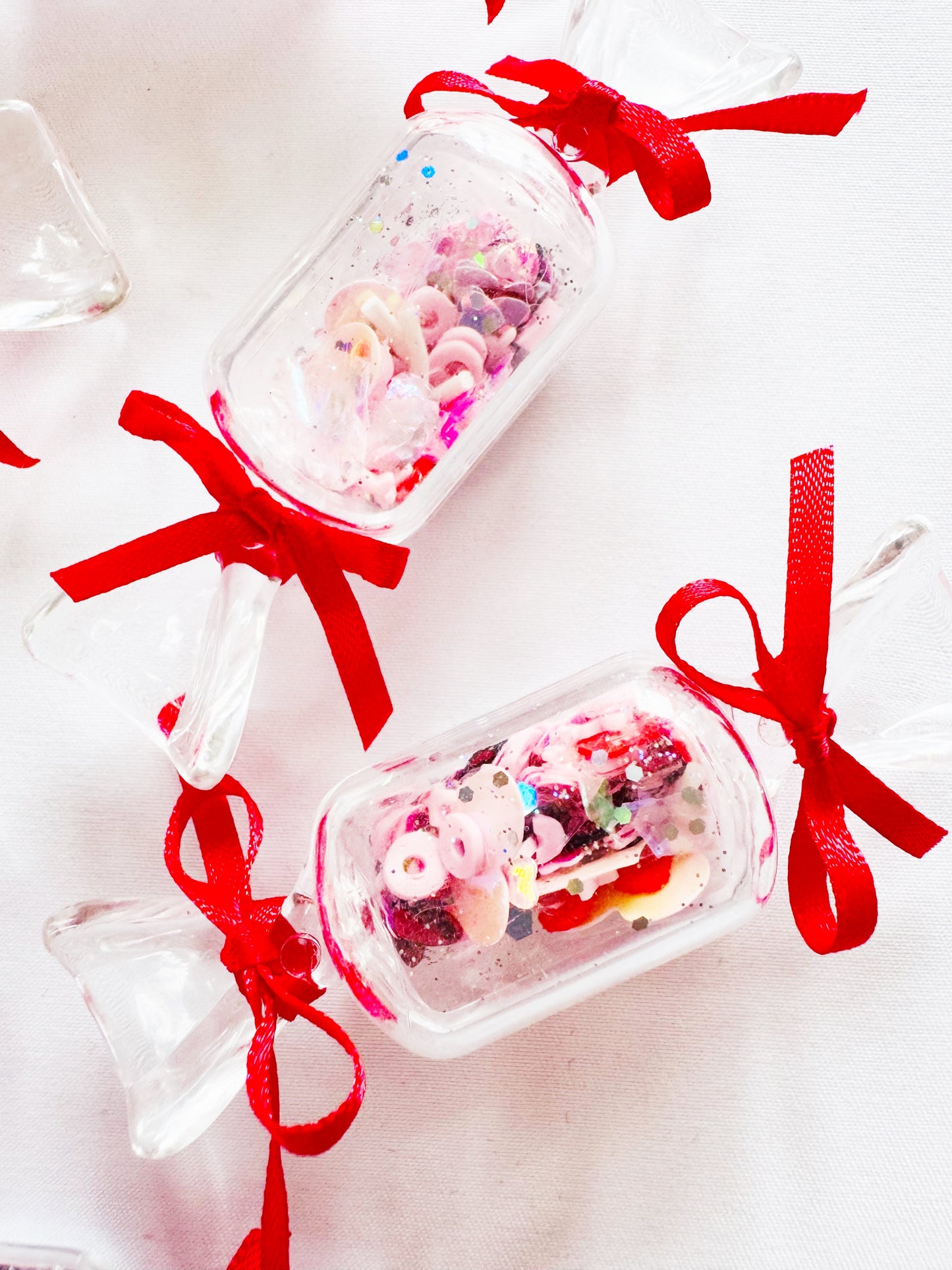 Valentines heart confetti filled candy shaped pots