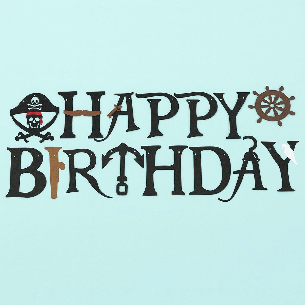 Felt pirate themed happy birthday bunting