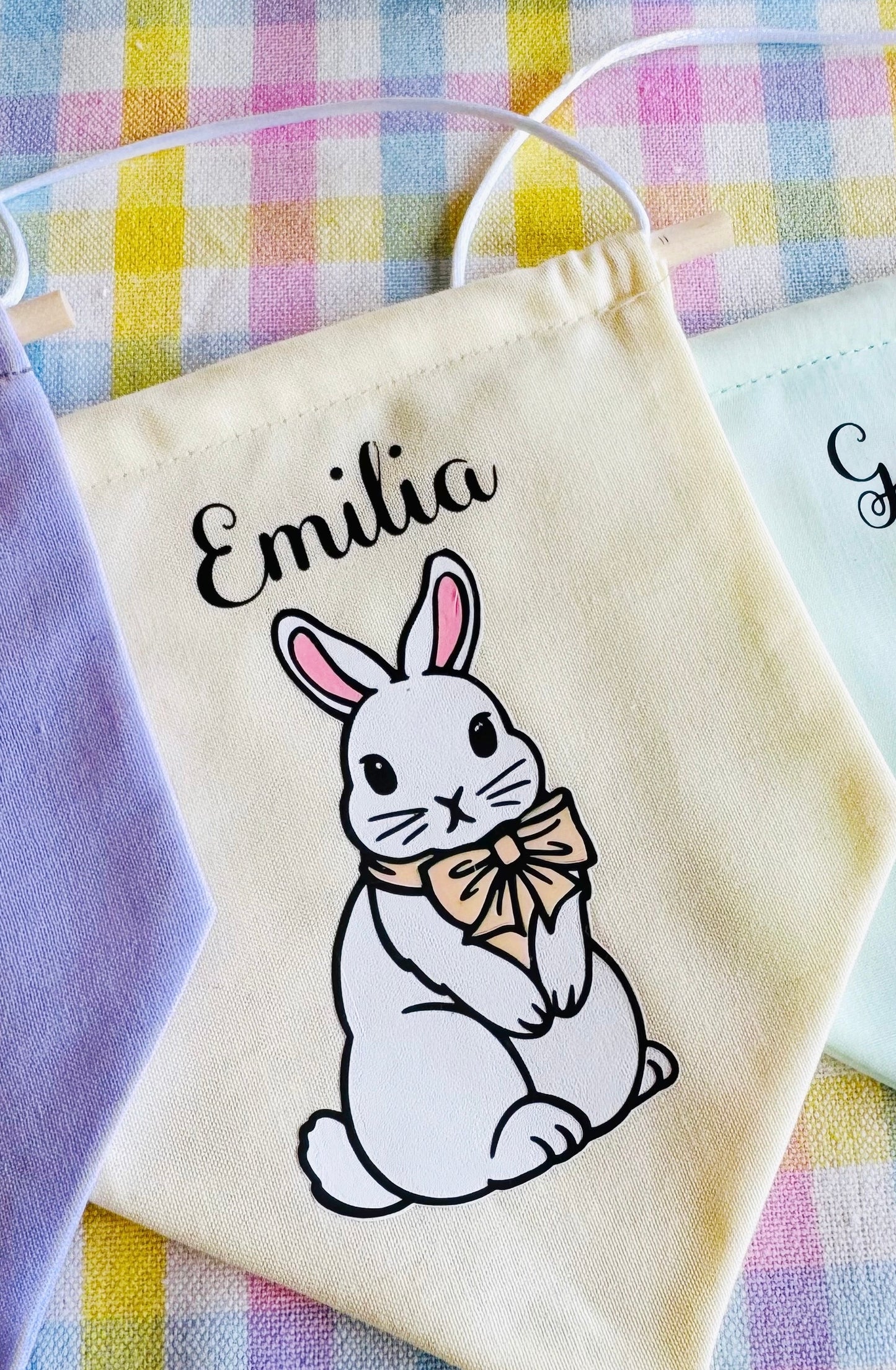 Easter bunny personalised name banner