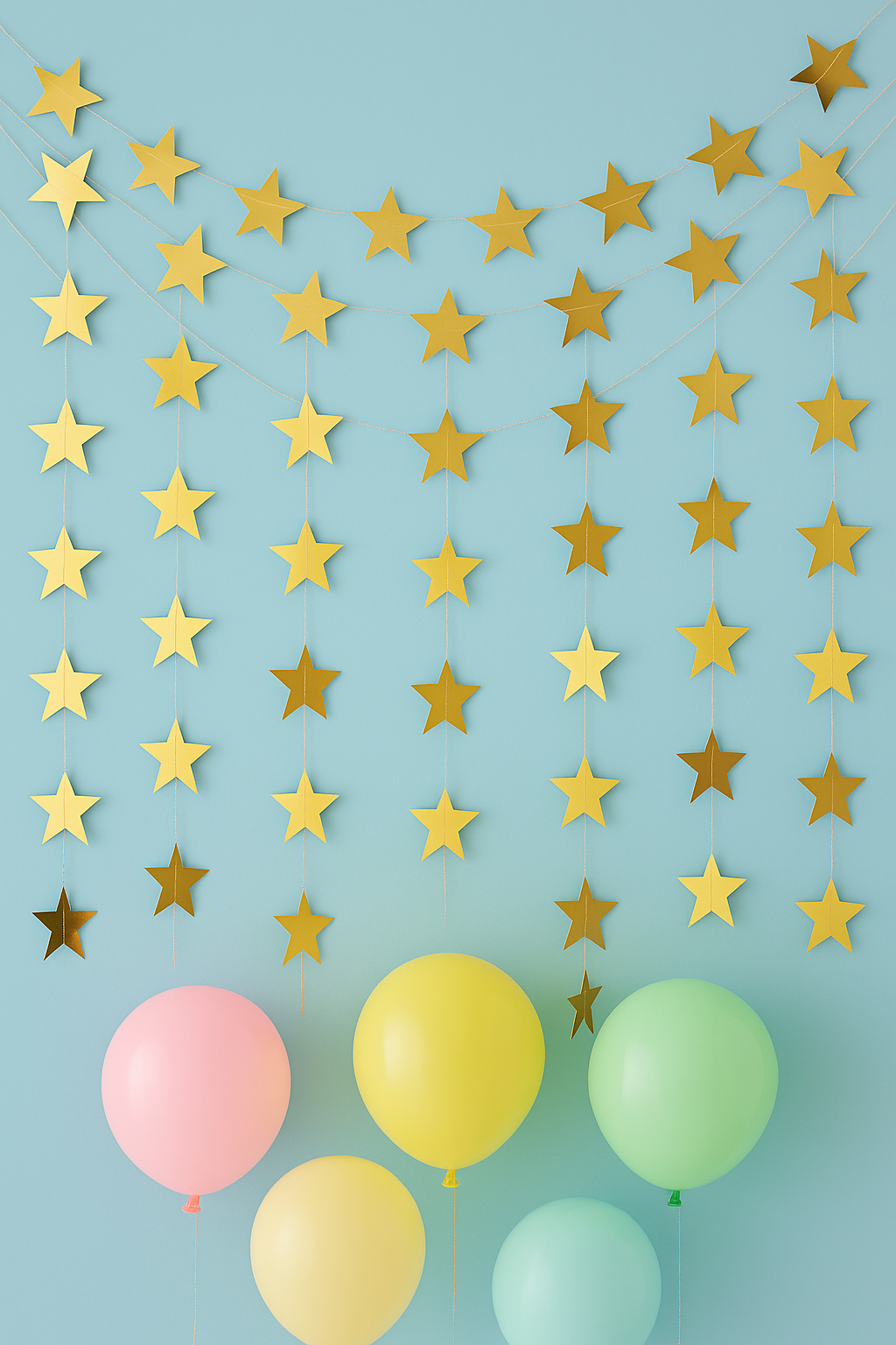 Gold foil star garland