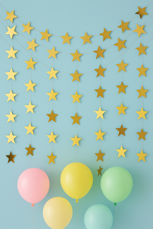 Gold foil star garland