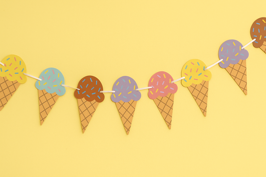 Ice cream cone bunting party garland