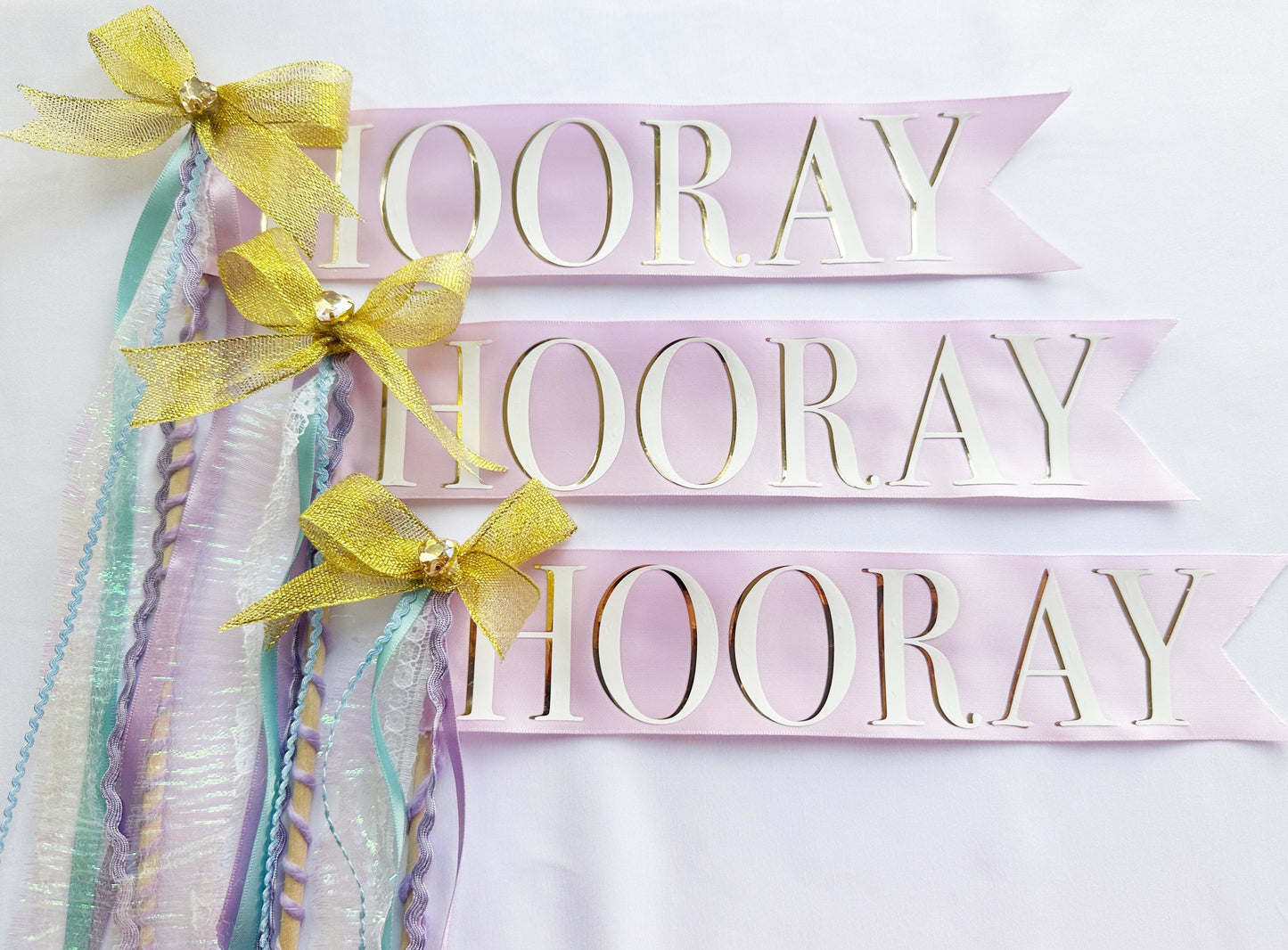 Hooray celebration ribbon Wands
