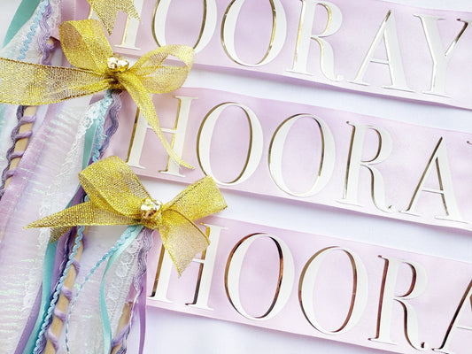 Hooray celebration ribbon wands