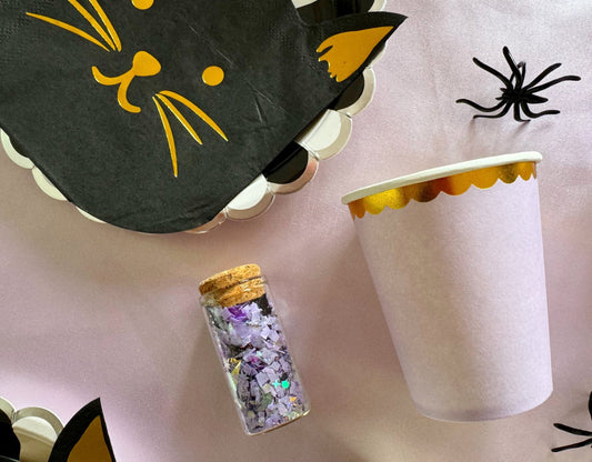 Lilac gold foil party paper cups