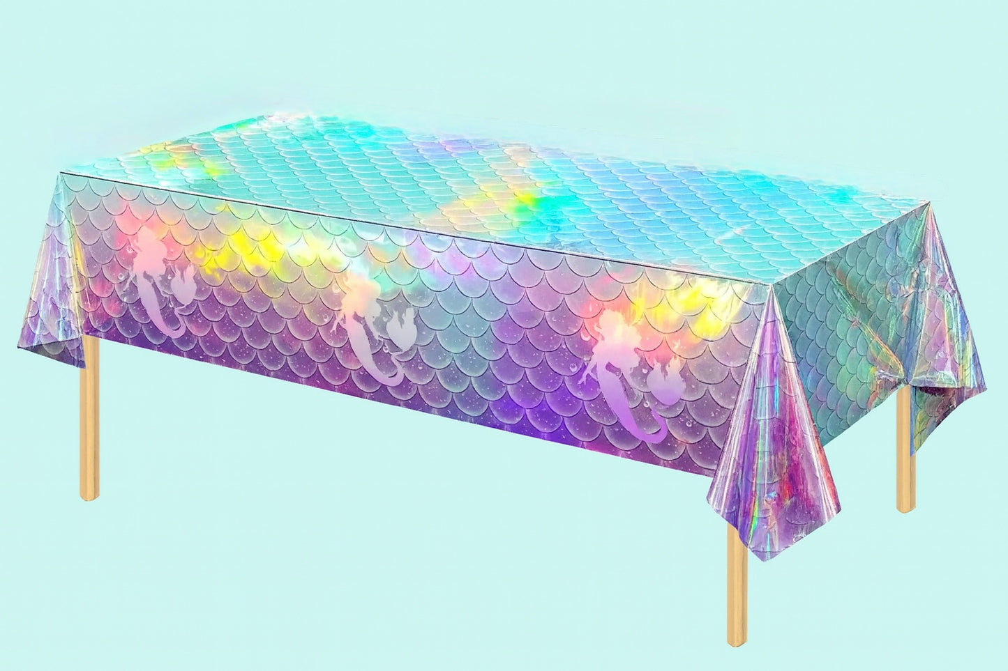Iridescent Mermaid Plastic Tablecloth Party Decoration