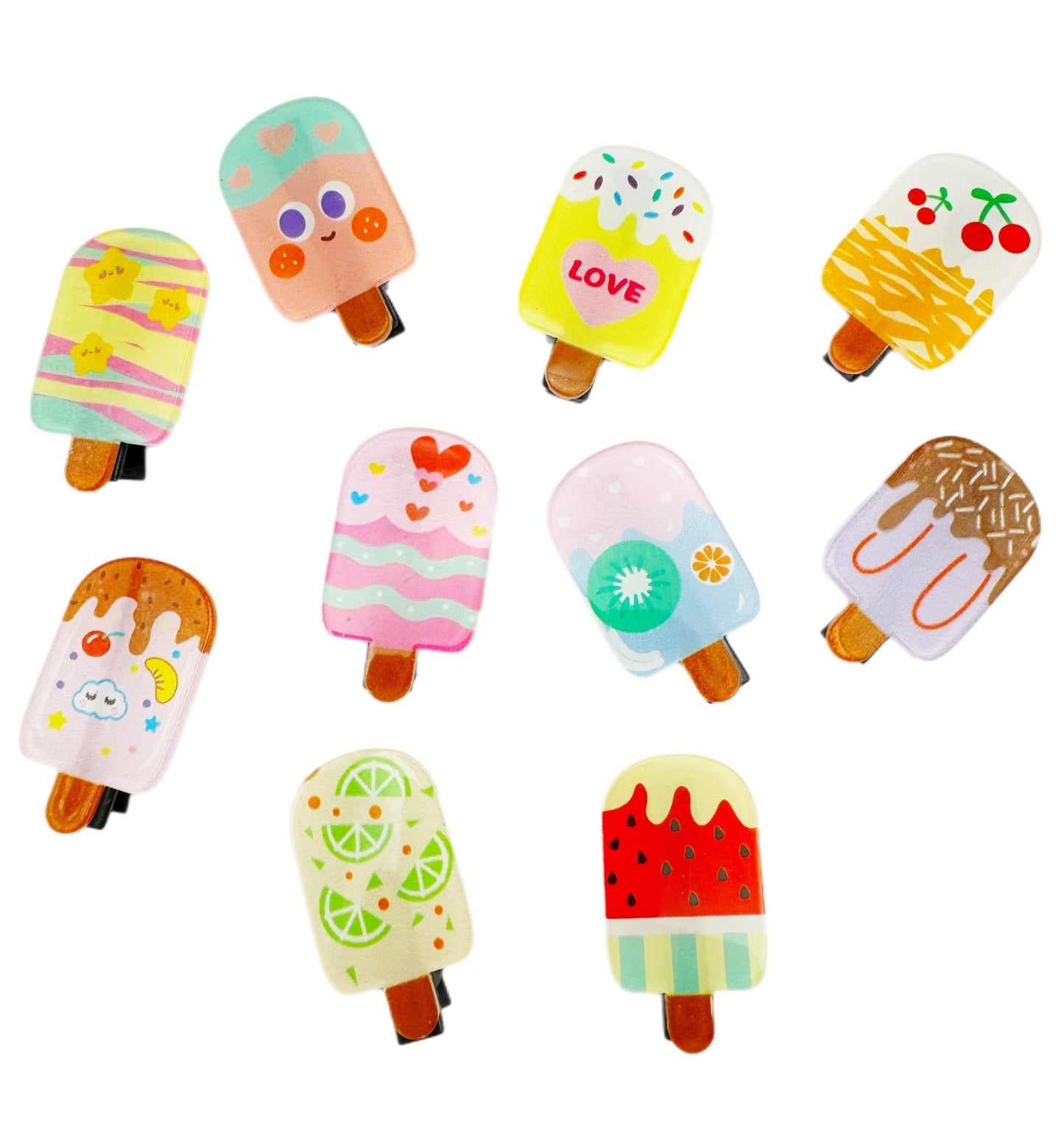 Assorted ice lolly hair clips