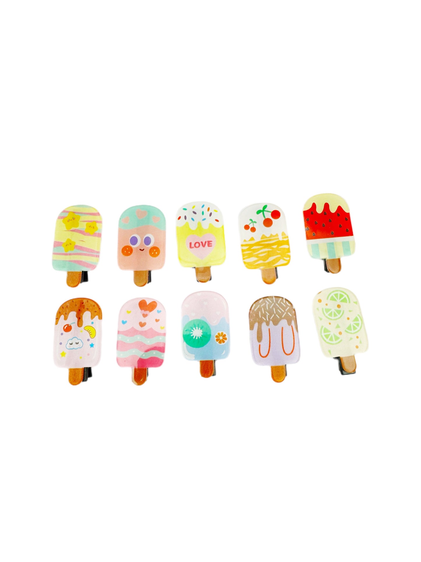 Assorted ice cream lolly kids hair clips