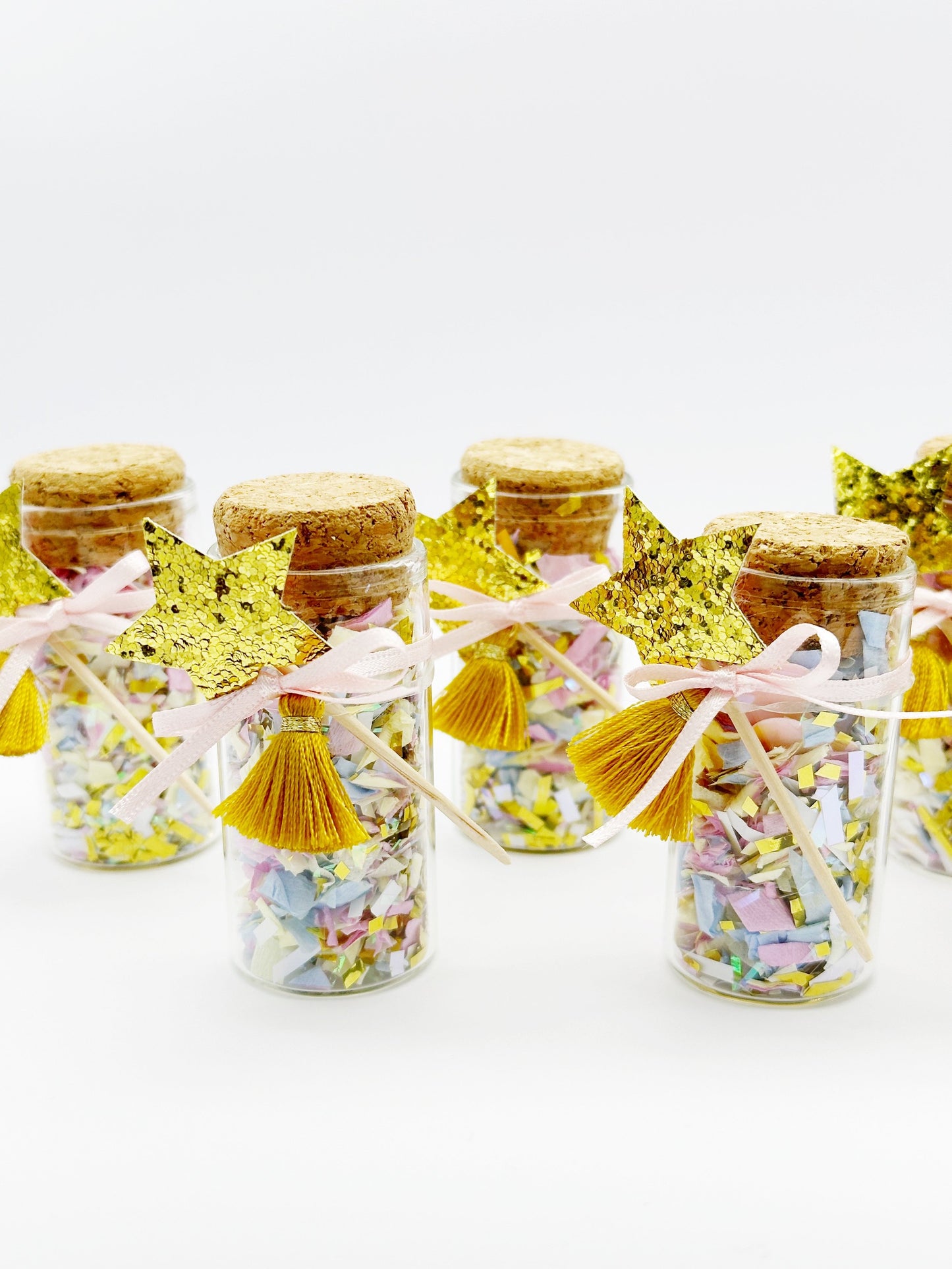 Mini glass bottles pastel confetti sprinkles