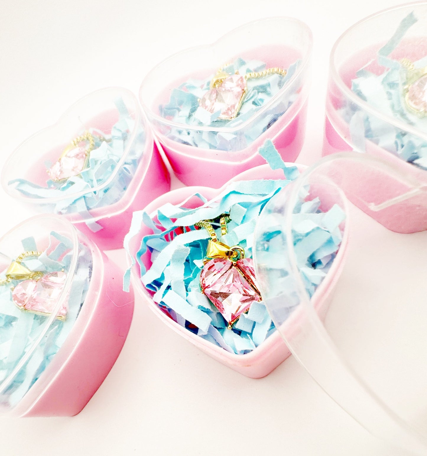 Mini pink heart shaped gift box