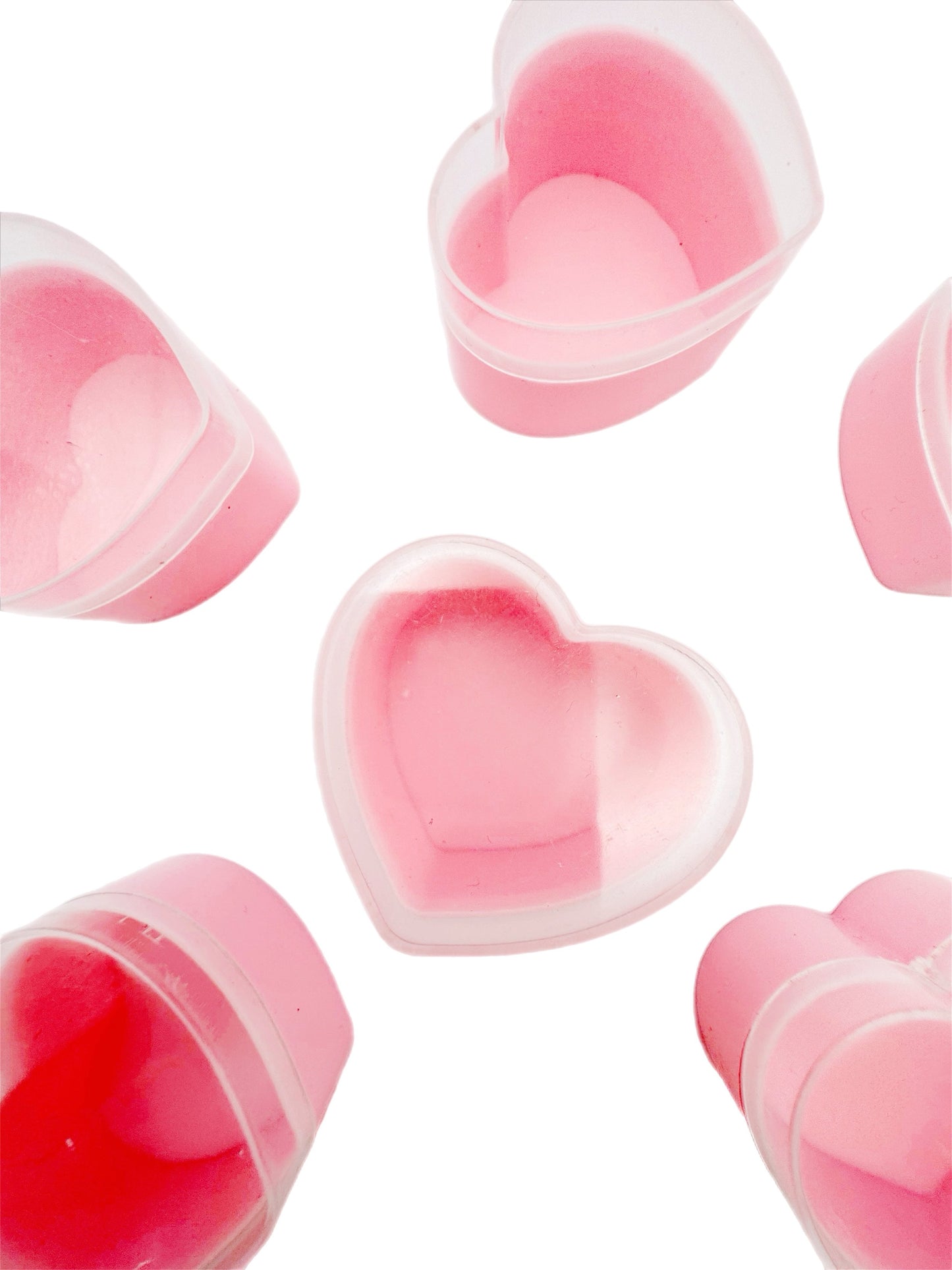 Mini plastic pink heart storage boxes