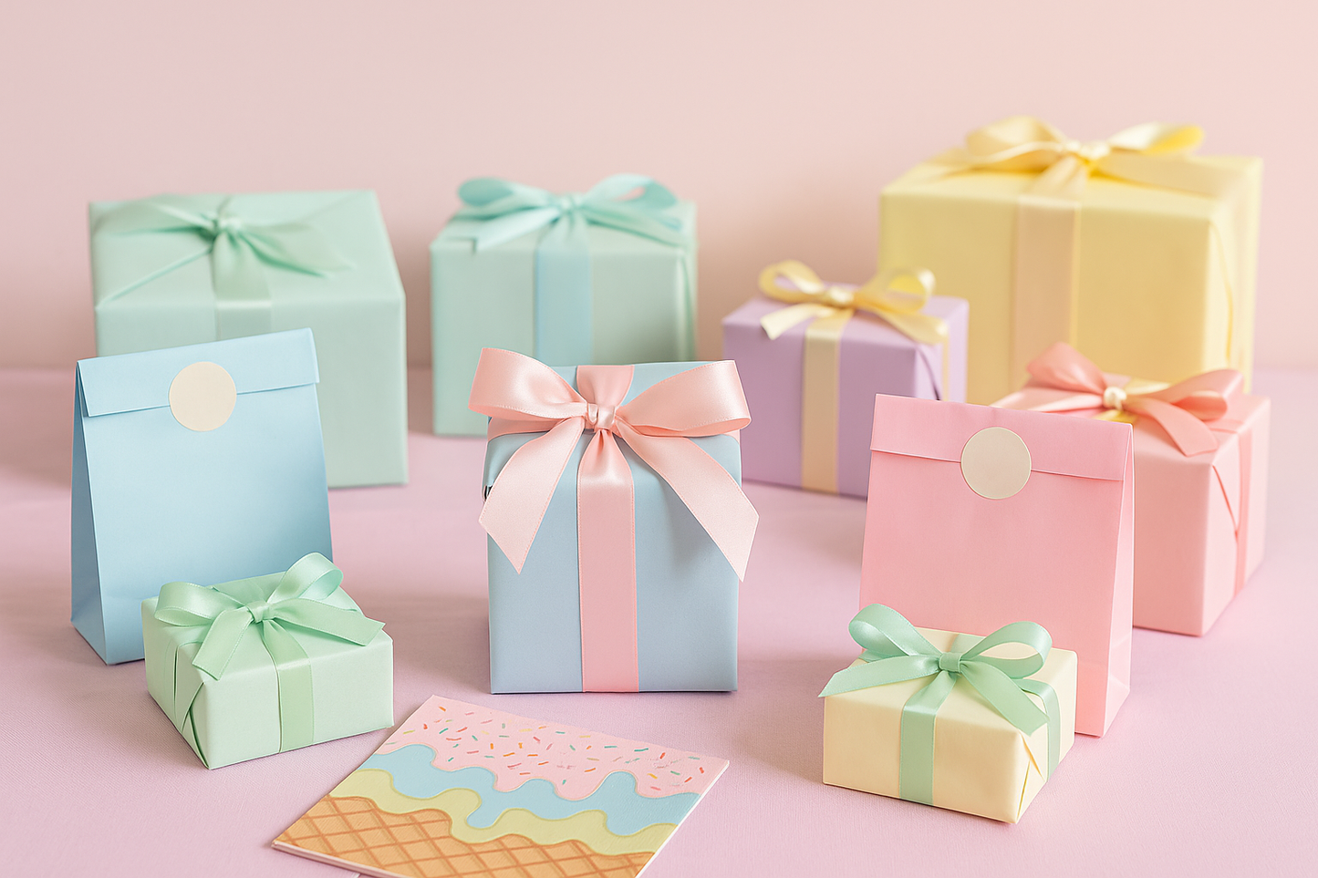 Pastel paper kids party bags