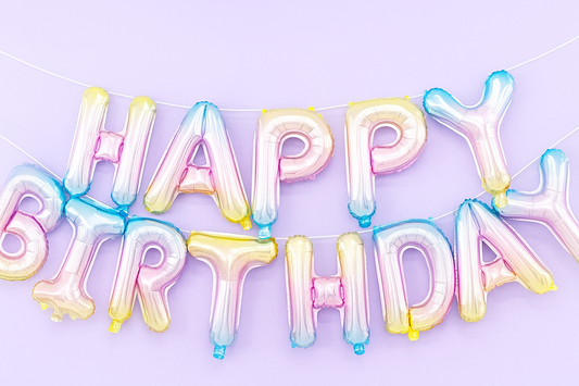 Happy Birthday Pastel Ombré Balloon Garland