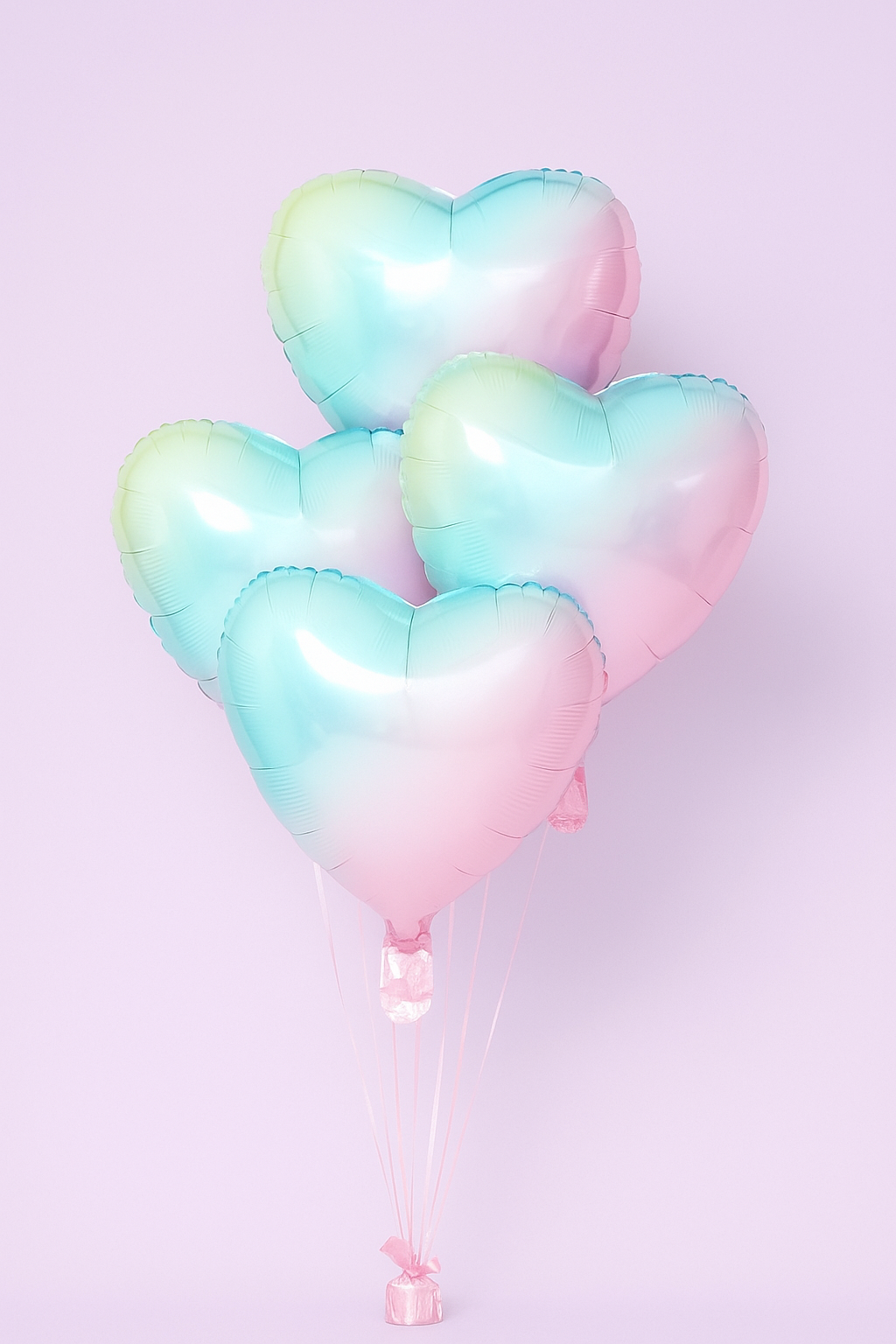 Pastel rainbow foil heart party balloons