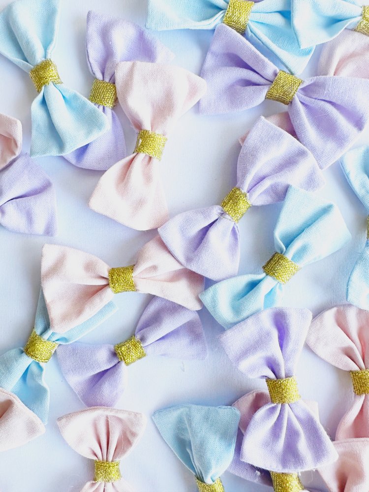 Pastel bow hair clips