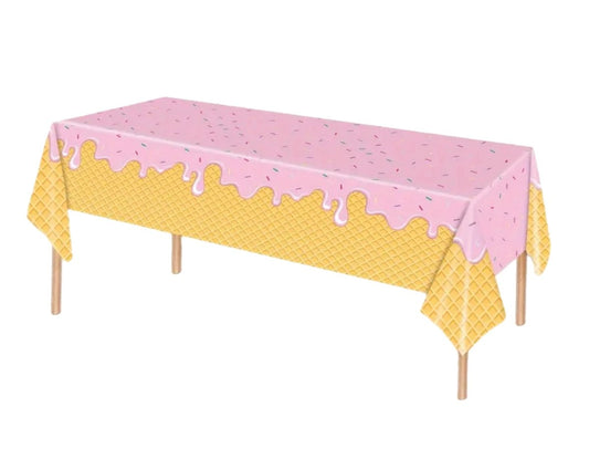 Pink ice cream plastic tablecloth