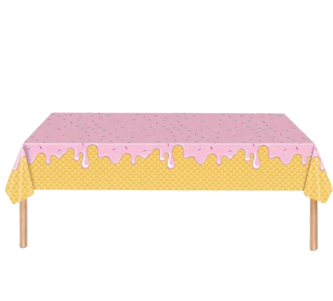 Pink pastel ice cream tablecloth