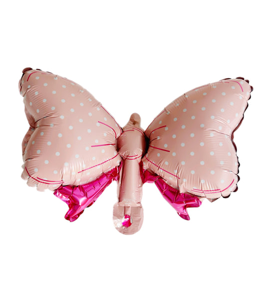 Pink polka dot bow foil balloon