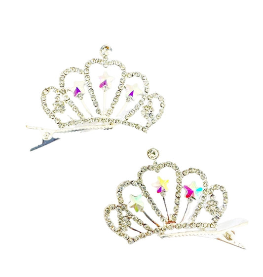Sparkle encrusted kids princess tiara hair clip