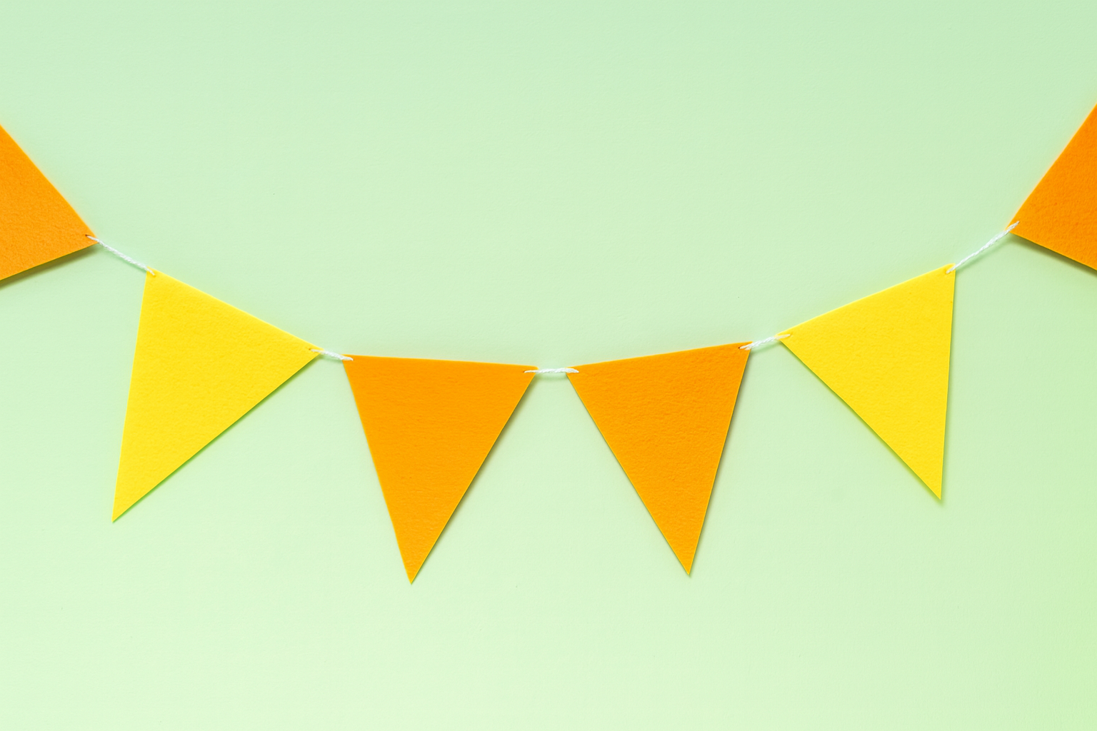 Yellow-orange-felt-bunting