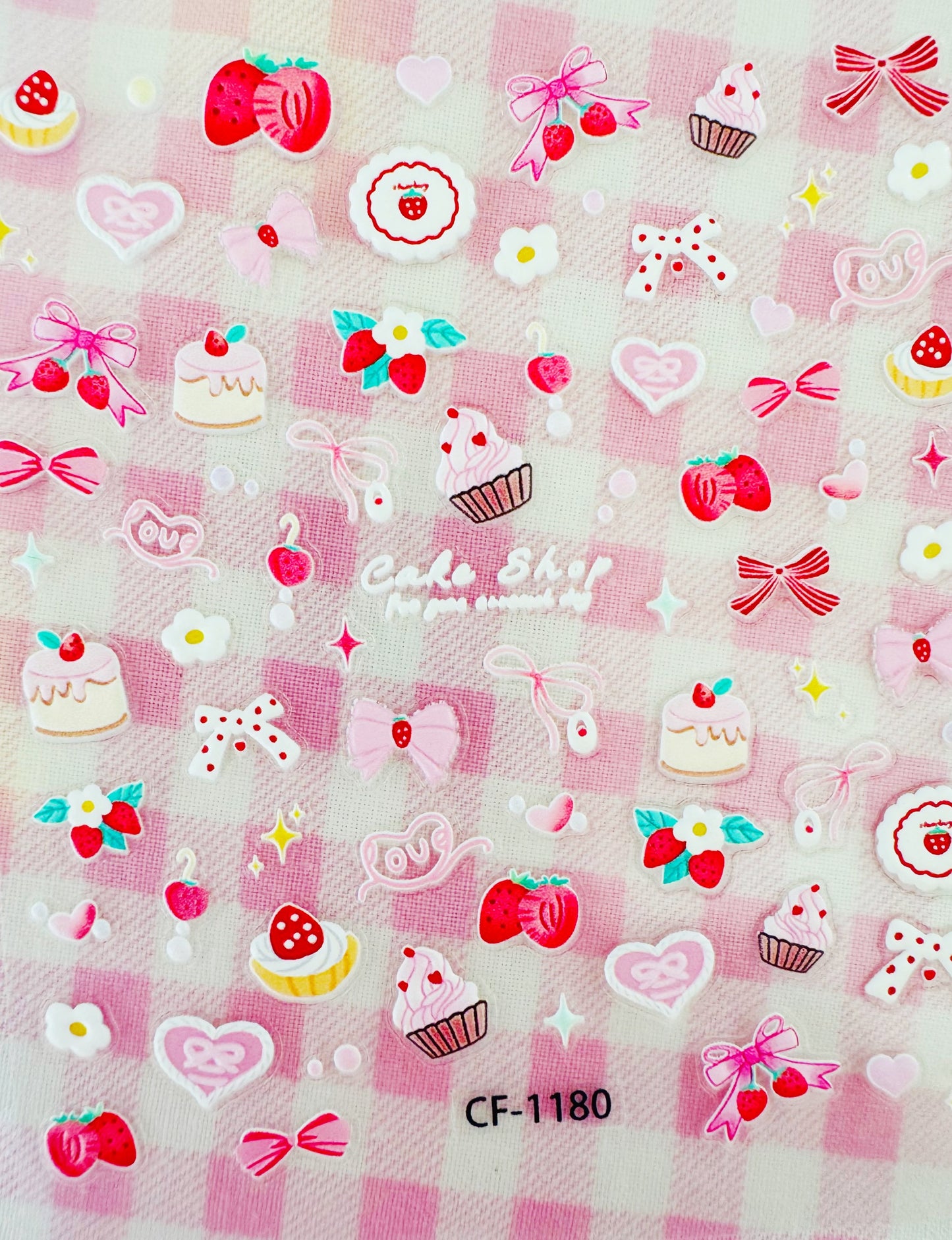 Sweet coquette cake bow puffy nail stickers