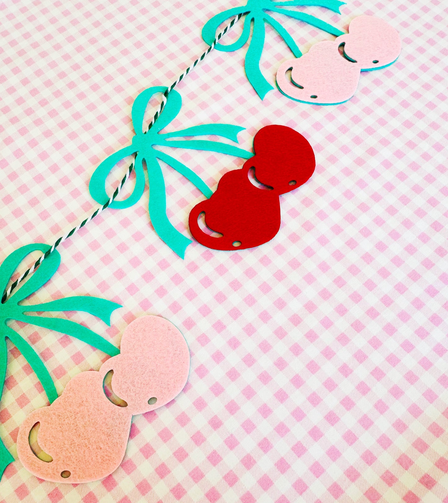 Felt cherry coquette party bunting