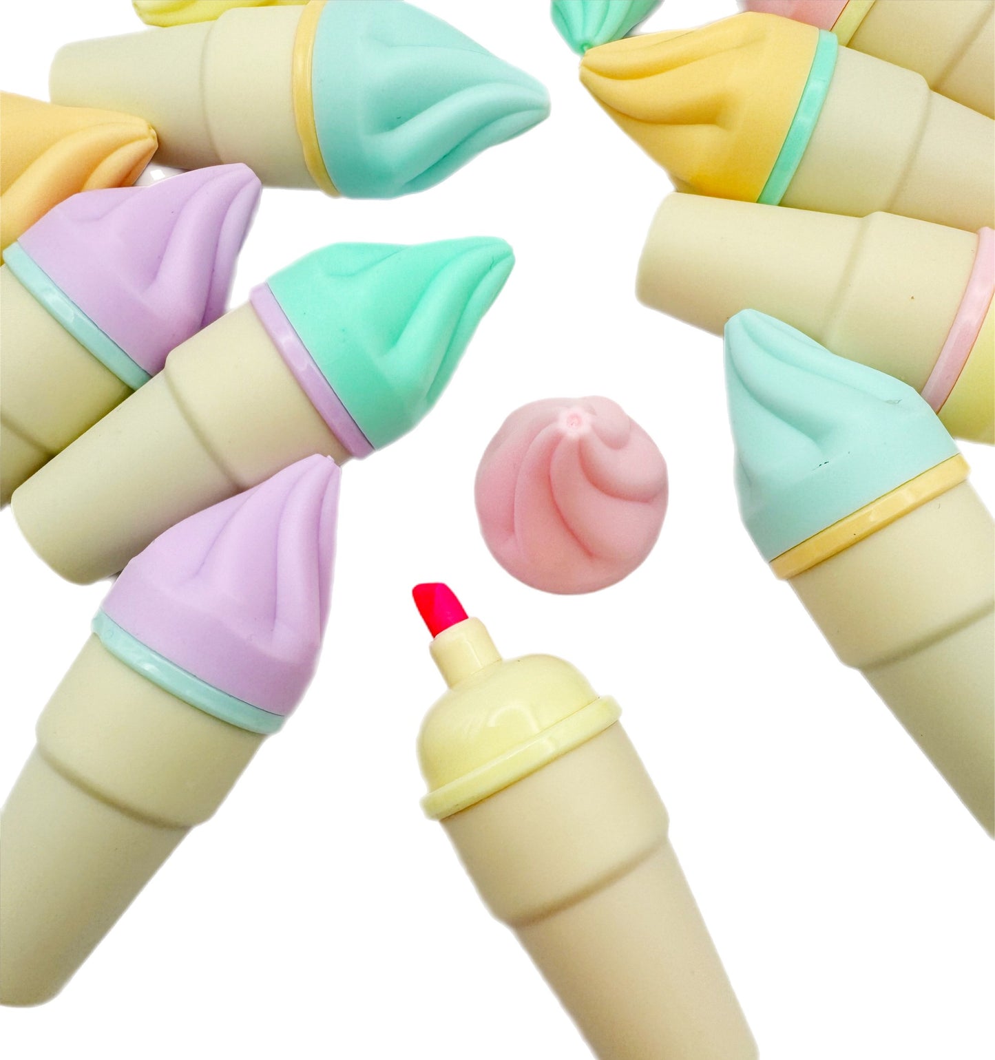 Mini Pastel Ice Cream Cone Colouring Pens