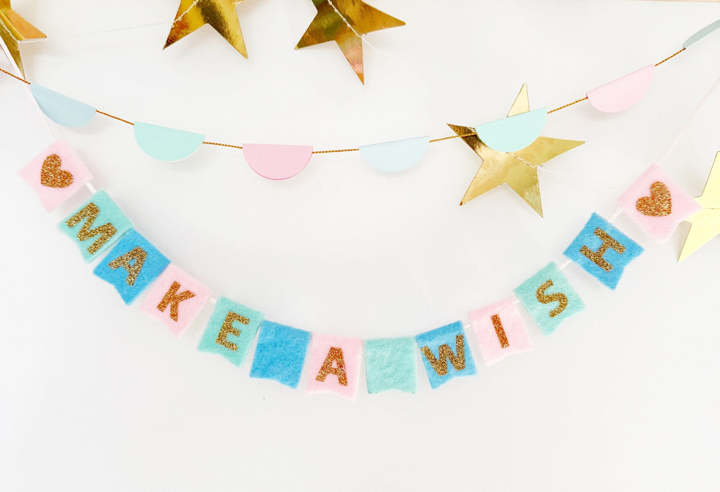 Make a wish pastel mini bunting