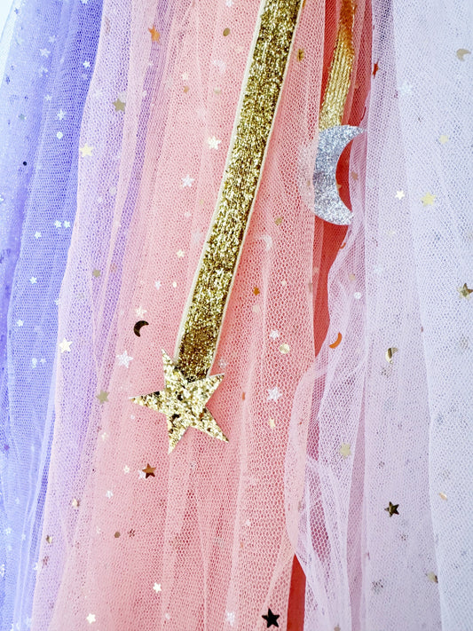 Moon and star kids dress up capes